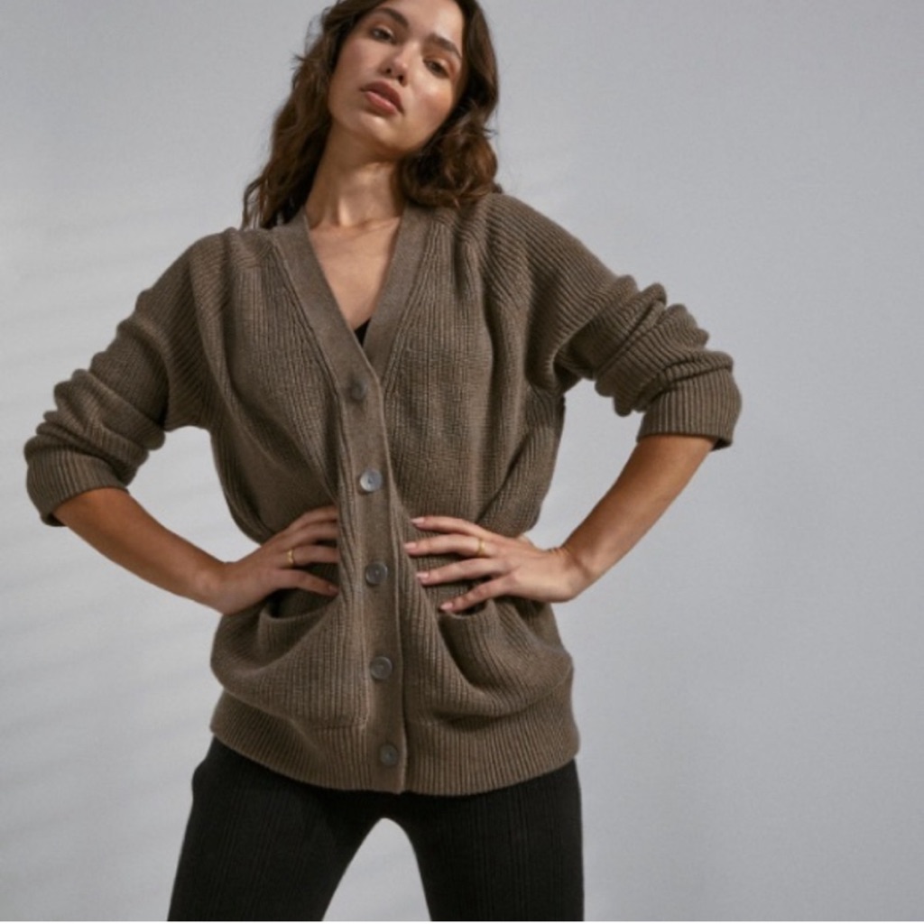 Rare Lunya Cozy Cotton Silk Button Front Cardigan Nwt